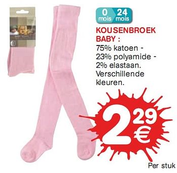 Promotions Kousenbroek baby - Produit maison - Trafic  - Valide de 06/01/2010 à 17/01/2010 chez Trafic