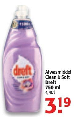 Promoties Afwasmiddel Clean + Soft - Dreft - Geldig van 06/01/2010 tot 19/01/2010 bij Alvo