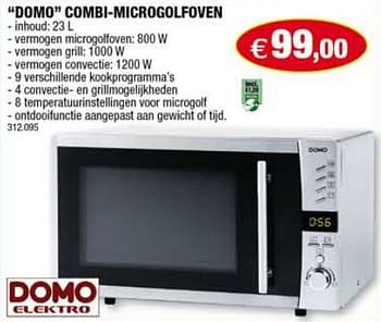 Promoties COMBI-MICROGOLFOVEN - Domo elektro - Geldig van 06/01/2010 tot 17/01/2010 bij Hubo