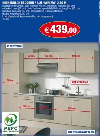 Promotions KEUKENBLOK ESDOORN|ALUMINIMA - Produit maison - Hubo  - Valide de 06/01/2010 à 17/01/2010 chez Hubo