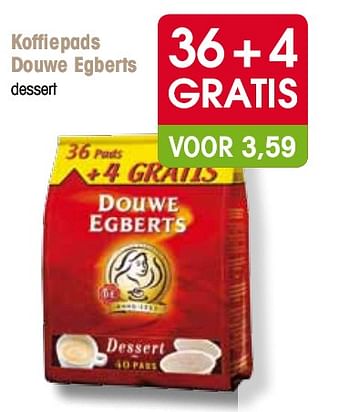 Promotions Koffiepads - Douwe Egberts - Valide de 07/01/2010 à 12/01/2010 chez Spar