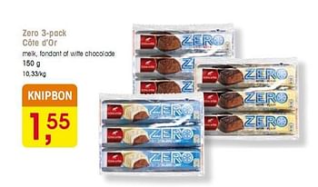 Promoties Zero 3-pack - Cote D'Or - Geldig van 07/01/2010 tot 12/01/2010 bij Spar
