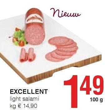 Promotions EXCELLENT light salami - Excellent - Valide de 07/01/2010 à 20/01/2010 chez Eurospar (Colruytgroup)