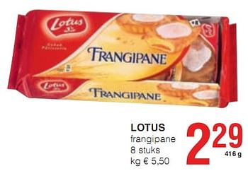 Promoties frangipane 8 stuks - Lotus - Geldig van 07/01/2010 tot 20/01/2010 bij Eurospar (Colruytgroup)