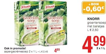 Promoties groentensoep met balletjes  - Knorr - Geldig van 07/01/2010 tot 20/01/2010 bij Eurospar (Colruytgroup)