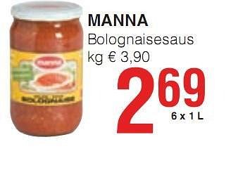 Promoties Bolognaisesaus  - Manna - Geldig van 07/01/2010 tot 20/01/2010 bij Eurospar (Colruytgroup)