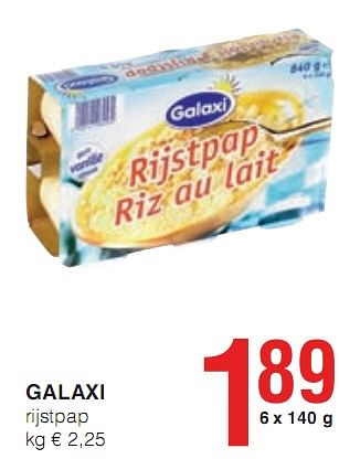 Promotions rijstpap  - Galaxi - Valide de 07/01/2010 à 20/01/2010 chez Eurospar (Colruytgroup)