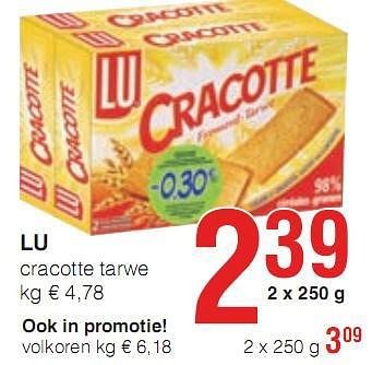 Promoties cracotte tarwe  - Lu - Geldig van 07/01/2010 tot 20/01/2010 bij Eurospar (Colruytgroup)
