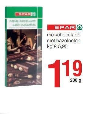 Promoties melkchocolade met hazelnoten  - Huismerk - Eurospar - Geldig van 07/01/2010 tot 20/01/2010 bij Eurospar (Colruytgroup)