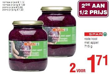 Promoties rode kool met appel - Huismerk - Eurospar - Geldig van 07/01/2010 tot 20/01/2010 bij Eurospar (Colruytgroup)
