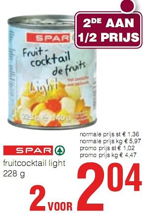 Promoties fruitcocktail light - Huismerk - Eurospar - Geldig van 07/01/2010 tot 20/01/2010 bij Eurospar (Colruytgroup)