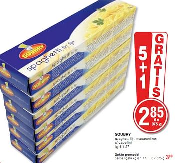 Promoties Spaghetti fijn - Soubry - Geldig van 07/01/2010 tot 20/01/2010 bij Eurospar (Colruytgroup)