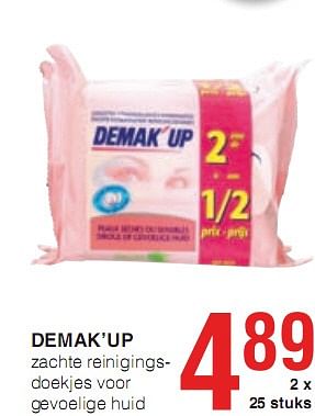 Promoties zachte reinigingsdoekjes voor gevoelige huid - Demak'Up - Geldig van 07/01/2010 tot 20/01/2010 bij Eurospar (Colruytgroup)