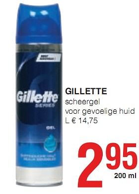 Promoties scheergel voor gevoelige huid  - Gillette - Geldig van 07/01/2010 tot 20/01/2010 bij Eurospar (Colruytgroup)