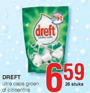 Promotions ultra caps groen of citroenfris - Dreft - Valide de 07/01/2010 à 20/01/2010 chez Eurospar (Colruytgroup)