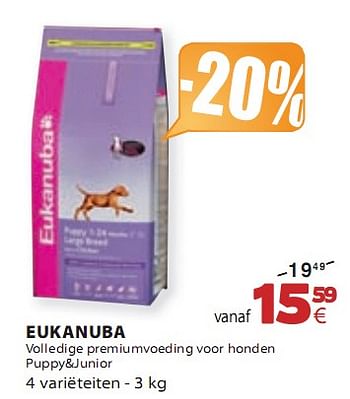 Promoties Volledige premiumvoeding voor honden - Eukanuba - Geldig van 07/01/2010 tot 27/01/2010 bij Tom&Co