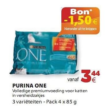 Promoties Volledige premiumvoeding voor katten in versheidszakjes - Purina one - Geldig van 07/01/2010 tot 27/01/2010 bij Tom&Co