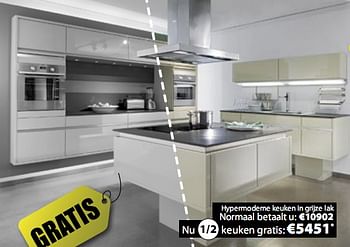 Promoties Hypermoderne keuken in grijze lak - Huismerk - Bertels Excellent NV - Geldig van 07/01/2010 tot 31/01/2010 bij Bertels Excellent