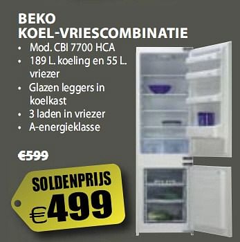 Promoties Koel-vriescombinatie - Beko - Geldig van 07/01/2010 tot 31/01/2010 bij Bertels Excellent