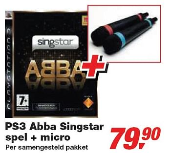 Promoties PS3 Abba Singstar spel + micro - Rockstar Games - Geldig van 13/01/2010 tot 26/01/2010 bij Makro