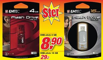 Promotions USB-stick 4 GB - Emtec - Valide de 13/01/2010 à 26/01/2010 chez Makro