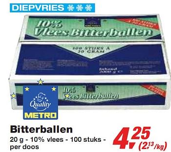 Promotions Bitterballen - Diepvries afdeling - Valide de 13/01/2010 à 26/01/2010 chez Makro