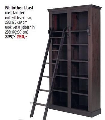 Reusachtig Onzin Museum Meubelen Merk Bibliotheekkast met ladder - Promotie bij Leen Bakker