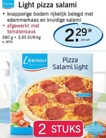 Lidl Promotie Light Pizza Salami Huismerk Lidl Diepvries Geldig Tot 23 01 10 Promobutler