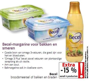 Promoties margarine voor bakken en smeren - Becel - Geldig van 20/01/2010 tot 02/02/2010 bij Colruyt