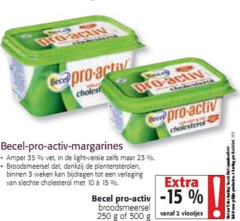 Promoties pro-activ-margarines - Becel - Geldig van 20/01/2010 tot 02/02/2010 bij Colruyt