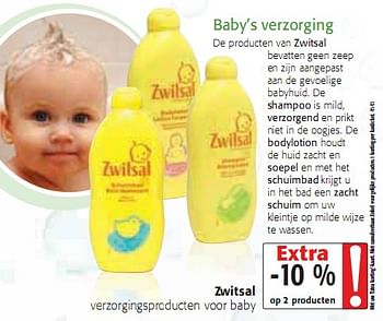 Promoties Baby’s verzorging - Zwitsal - Geldig van 20/01/2010 tot 02/02/2010 bij Colruyt