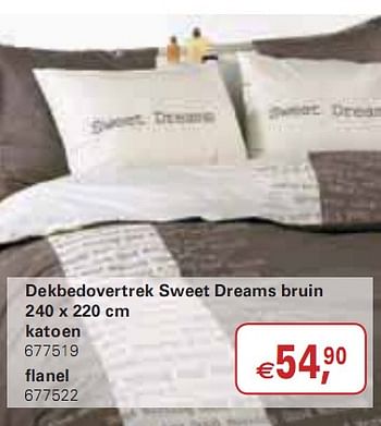Promoties Dekbedovertrek Sweet Dreams bruin - Huismerk - Colruyt - Geldig van 20/01/2010 tot 02/02/2010 bij Colruyt