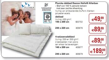 Promoties Dacron Hollofi l Allerban - Plumka - Geldig van 20/01/2010 tot 02/02/2010 bij Colruyt