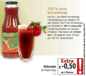 Promoties 100 % puur tomatensap - Huismerk - Colruyt - Geldig van 20/01/2010 tot 02/02/2010 bij Colruyt