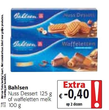 Promoties Nuss Dessert - Bahlsen - Geldig van 20/01/2010 tot 02/02/2010 bij Colruyt