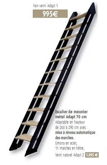 Promotions Escalier de meunier métal Adapt - Produit maison - BricoPlanit - Valide de 20/01/2010 à 08/02/2010 chez BricoPlanit