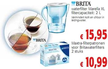 Promoties waterfilter Marella XL filtercapaciteit: 2 L - Brita - Geldig van 20/01/2010 tot 02/02/2010 bij Colruyt