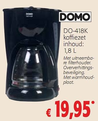 Promoties koffiezet inhoud - Domo elektro - Geldig van 20/01/2010 tot 02/02/2010 bij Colruyt