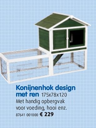 Verlating satire persoon Huismerk - Aveve Konijnenhok design met ren - Promotie bij Aveve