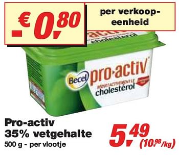 Promotions Pro-activ 35% vetgehalte - Becel - Valide de 27/01/2010 à 09/02/2010 chez Makro