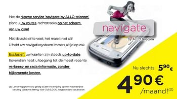 Promoties navigate - Nokia - Geldig van 28/01/2010 tot 15/02/2010 bij ALLO Telecom