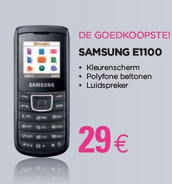 Promoties Samsung E1100 - Samsung - Geldig van 28/01/2010 tot 15/02/2010 bij ALLO Telecom