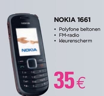 Promoties Nokia 1661 - Nokia - Geldig van 28/01/2010 tot 15/02/2010 bij ALLO Telecom