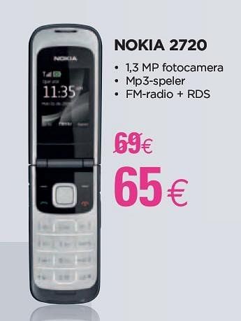 Promoties Nokia 2720 - Nokia - Geldig van 28/01/2010 tot 15/02/2010 bij ALLO Telecom