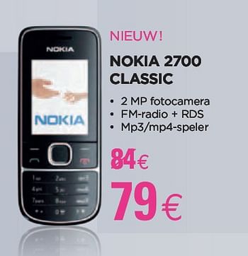 Promoties Nokia 2700 Classic - Nokia - Geldig van 28/01/2010 tot 15/02/2010 bij ALLO Telecom