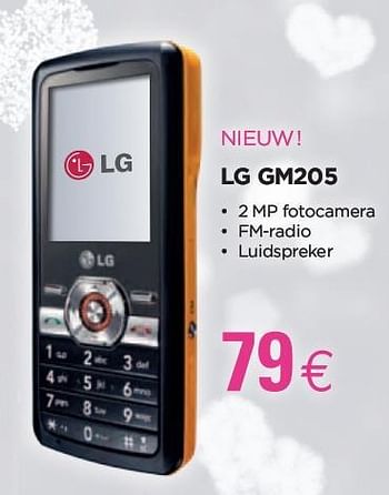 Promoties LG GM205 - LG - Geldig van 28/01/2010 tot 15/02/2010 bij ALLO Telecom