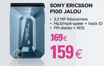 Promoties Sony Ericsson F100 Jalou - Sony Ericsson - Geldig van 28/01/2010 tot 15/02/2010 bij ALLO Telecom