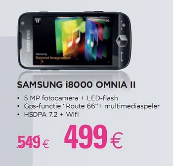Promoties Samsung i8000 Omnia II - Samsung - Geldig van 28/01/2010 tot 15/02/2010 bij ALLO Telecom