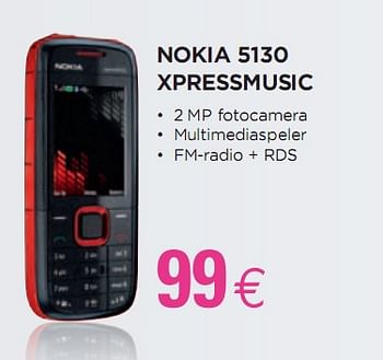 Promoties No9kia 5130 XPRESSMUSIC - Nokia - Geldig van 28/01/2010 tot 15/02/2010 bij ALLO Telecom