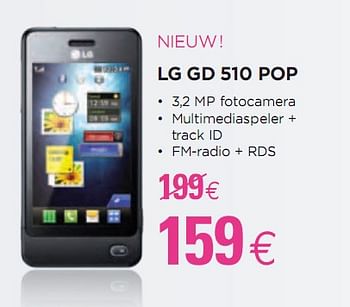 Promoties LG GD 510 POP - LG - Geldig van 28/01/2010 tot 15/02/2010 bij ALLO Telecom